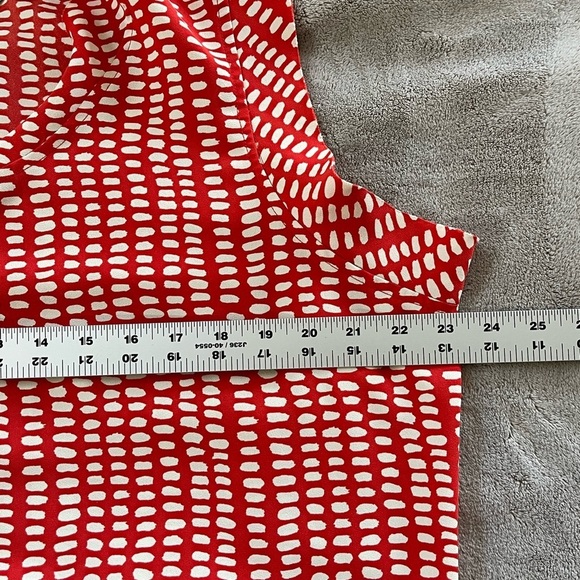 CAbi Madeline Ruffle Sleeveless Blouse Top Coral Ivory Pattern Contemporary L - Picture 7 of 8